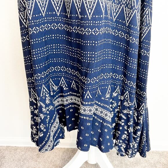 Vince Camuto Women Blue Ditsy Liberty Printed Ruffled Slip Dress Plus Size 1X - Picture 4 of 11